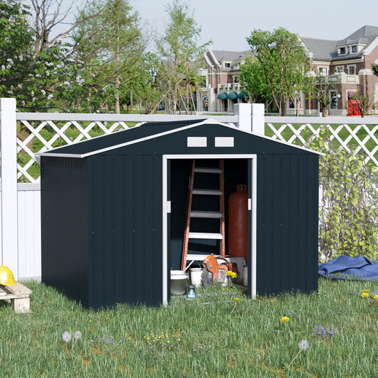 9 ft. W x 6 ft. D Metal Garden Shed