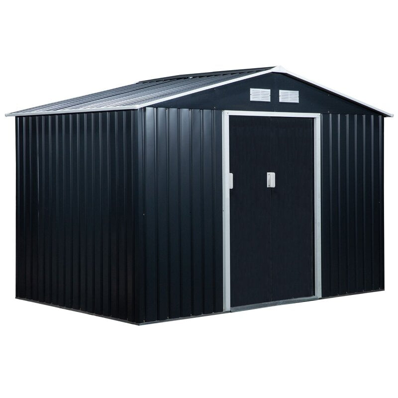 9 ft. W x 6 ft. D Metal Garden Shed
