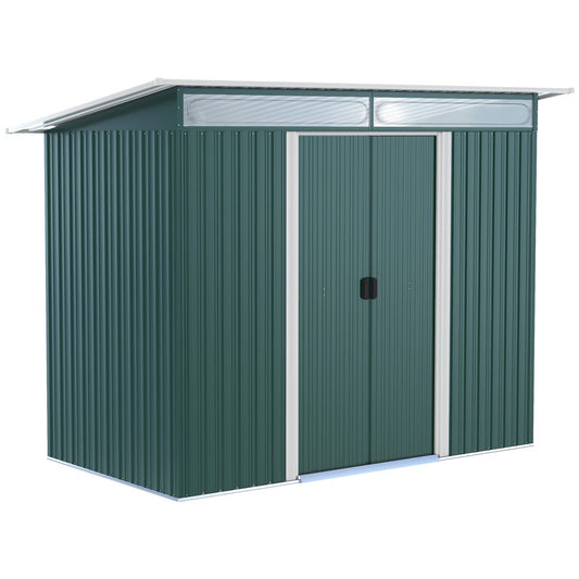 Abrian 8.5 ft. W x 4.4 ft. D Metal Tongue & Groove Flat Garden Shed