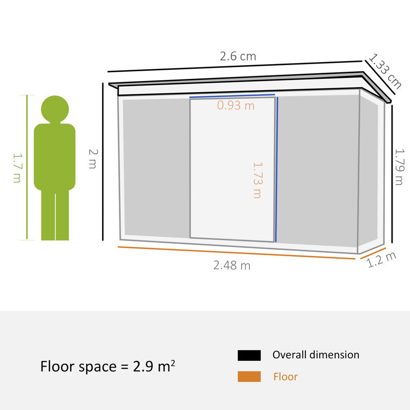 Abrian 8.5 ft. W x 4.4 ft. D Metal Tongue & Groove Flat Garden Shed