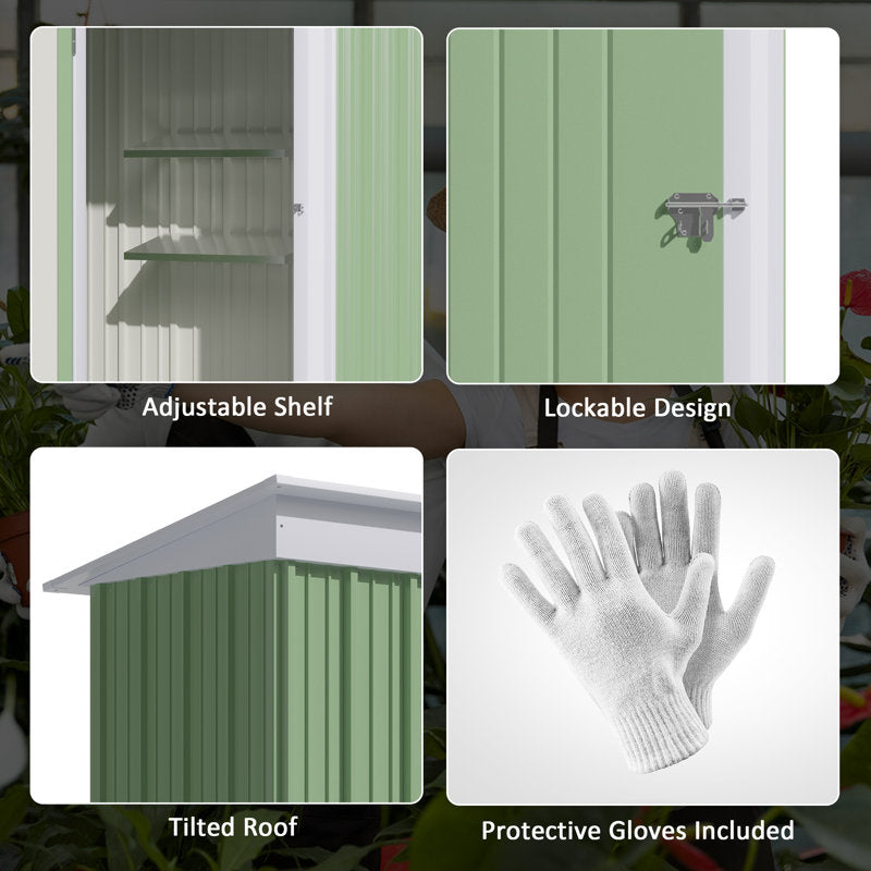 Ammaley 5 ft. W x 3 ft. D Metal Flat Tool Shed