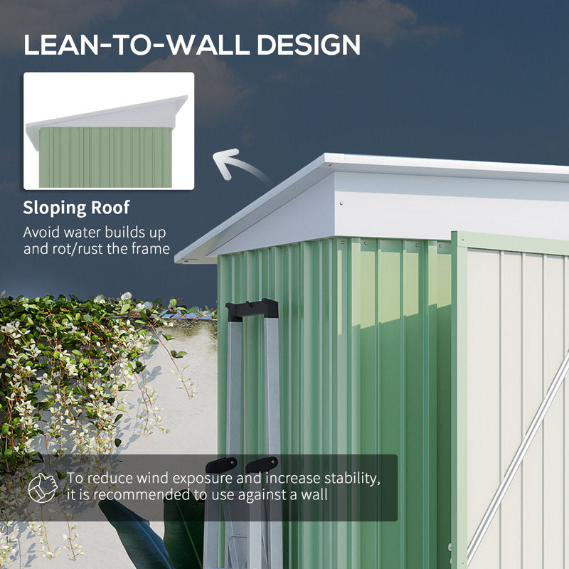 Ammaley 5 ft. W x 3 ft. D Metal Flat Tool Shed