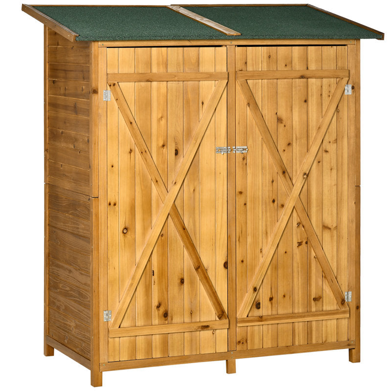 Sowell 4 ft. 6 in. W x 2 ft. 5 in. D Wooden Shiplap Flat Garden Shed