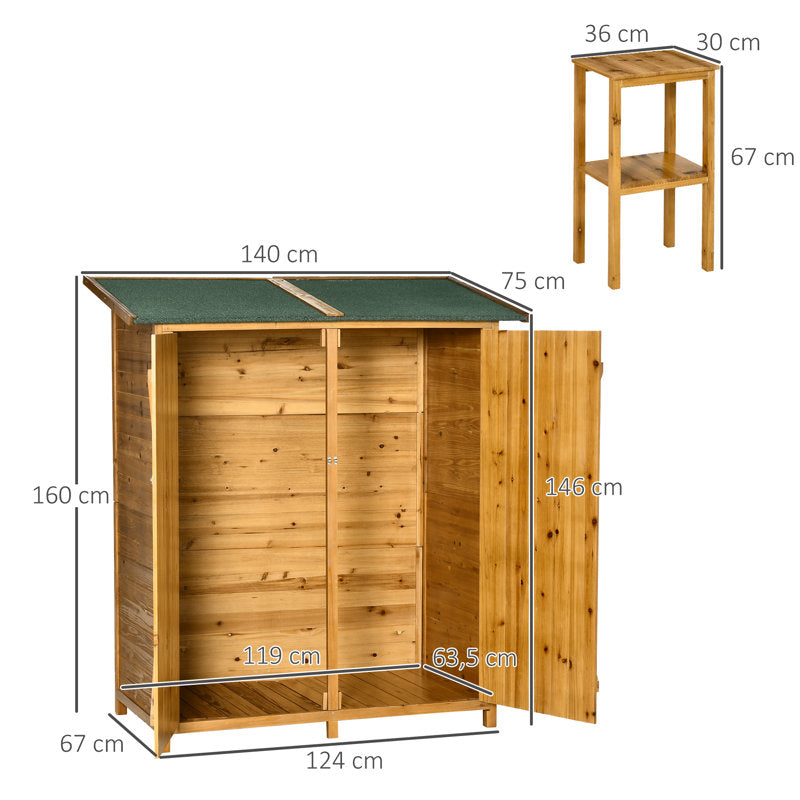 Sowell 4 ft. 6 in. W x 2 ft. 5 in. D Wooden Shiplap Flat Garden Shed