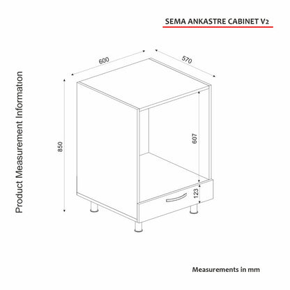 Oven conversion cabinet with worktop Sema V2 white