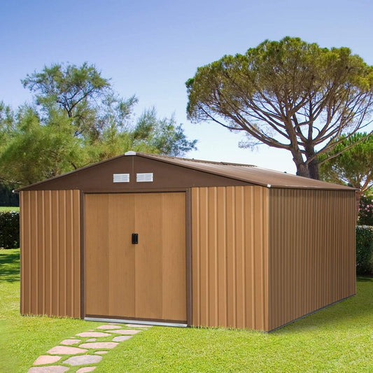 11 ft. W x 13 ft. D Metal Garden Shed