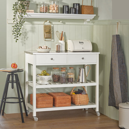 Blossom Kitchen Island with Stainless Steel Top
