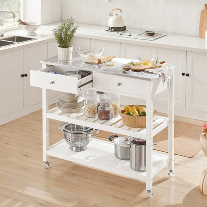 Blossom Kitchen Island with Stainless Steel Top