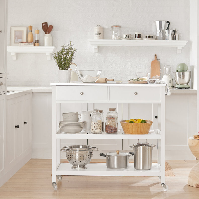 Blossom Kitchen Island with Stainless Steel Top