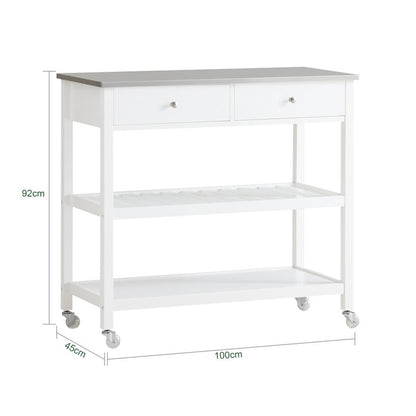 Blossom Kitchen Island with Stainless Steel Top