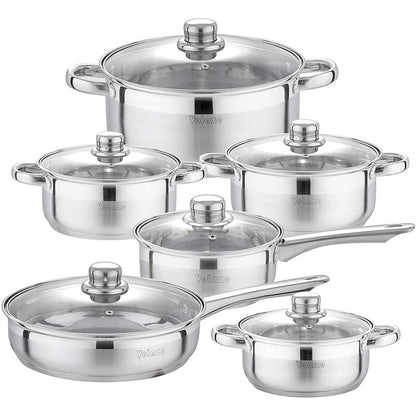 Motti 12 - Piece Non-Stick Stainless Steel (18/10) Cookware Set