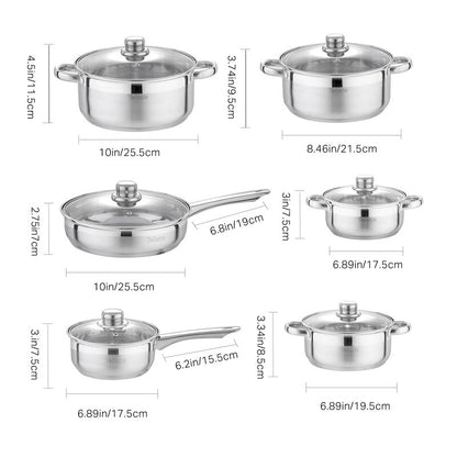 Motti 12 - Piece Non-Stick Stainless Steel (18/10) Cookware Set