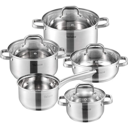 Eloria 9 - Piece Non-Stick Stainless Steel (18/10) Cookware Set