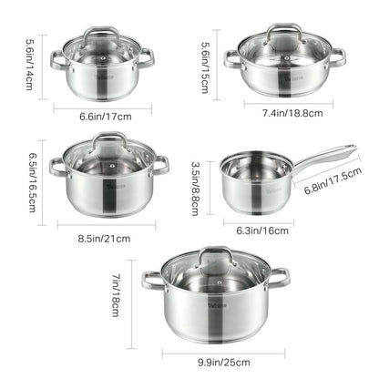Eloria 9 - Piece Non-Stick Stainless Steel (18/10) Cookware Set