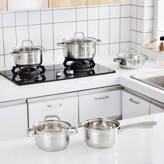 Eloria 9 - Piece Non-Stick Stainless Steel (18/10) Cookware Set