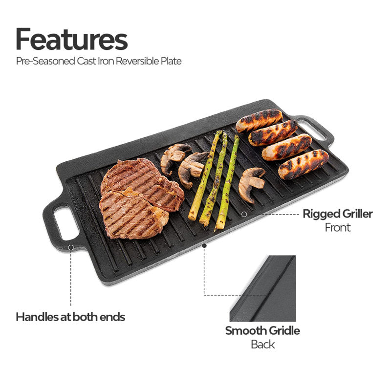 Non Stick Reversible Large Griddle Plate And Grill Pan