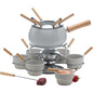 22 Piece Iron and Ceramic Fondue Set