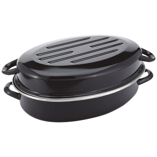 Judge Essentials Enamel, 36 x 28 x 14cm Oval Roaster, Granite