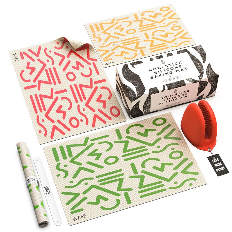WAFE Non-Stick Silicone 5 Piece Baking Mat Set