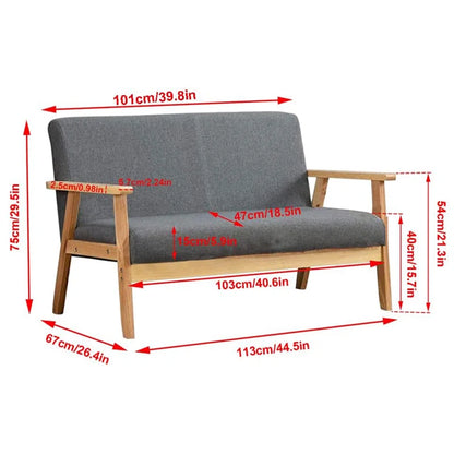 Living room wood furniture 2 seater sofa