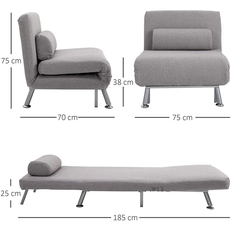 Kendall 75cm Upholstered Tufted Futon Chair