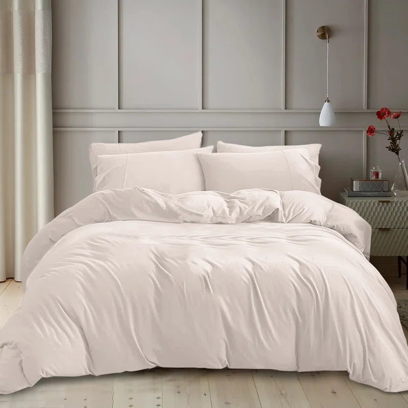 Kiranjot Microfibre 200 TC Reversible Modern & Contemporary Duvet Cover Set With Pillow Cases