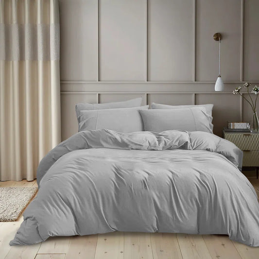 Kiranjot Microfibre 200 TC Reversible Modern & Contemporary Duvet Cover Set With Pillow Cases