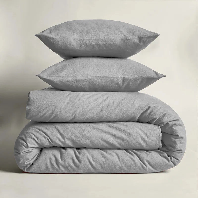 Kiranjot Microfibre 200 TC Reversible Modern & Contemporary Duvet Cover Set With Pillow Cases
