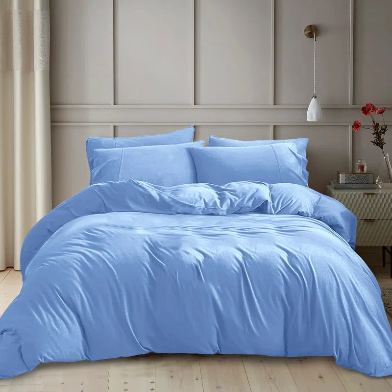 Kiranjot Microfibre 200 TC Reversible Modern & Contemporary Duvet Cover Set With Pillow Cases