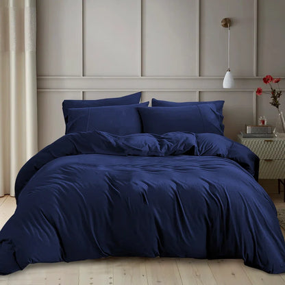 Kiranjot Microfibre 200 TC Reversible Modern & Contemporary Duvet Cover Set With Pillow Cases