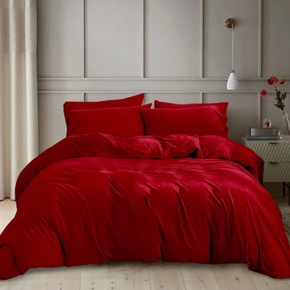 Kiranjot Microfibre 200 TC Reversible Modern & Contemporary Duvet Cover Set With Pillow Cases