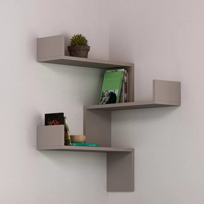 Luci 3 Piece Corner Wall Mounted Floating Shelf Modern Space-Saving Design