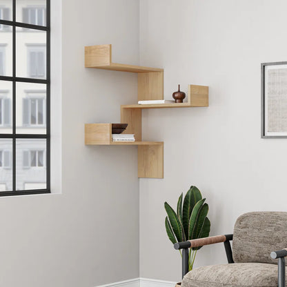 Luci 3 Piece Corner Wall Mounted Floating Shelf Modern Space-Saving Design