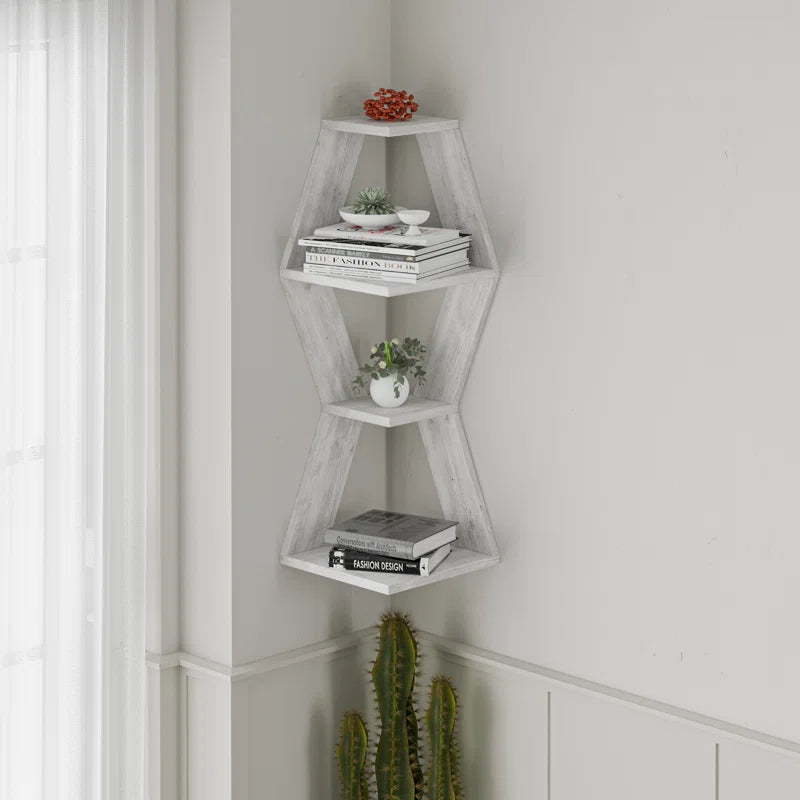 Mariah 3 Piece Corner Shelf with Adjustable Shelves