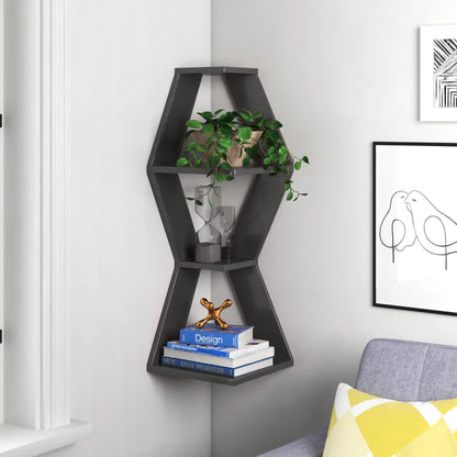 Mariah 3 Piece Corner Shelf with Adjustable Shelves