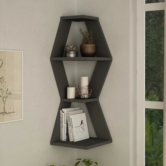 Mariah 3 Piece Corner Shelf with Adjustable Shelves