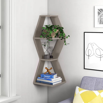 Mariah 3 Piece Corner Shelf with Adjustable Shelves