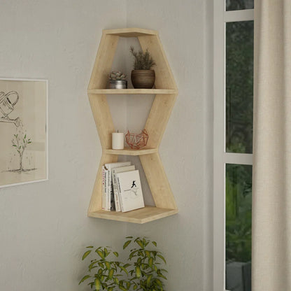 Mariah 3 Piece Corner Shelf with Adjustable Shelves