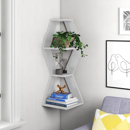 Mariah 3 Piece Corner Shelf with Adjustable Shelves