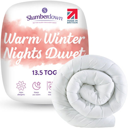 Slumberdown Warm Winter Nights Duvet 13.5 Tog Extra Warm & Thick Quilt Soft Touch Cover