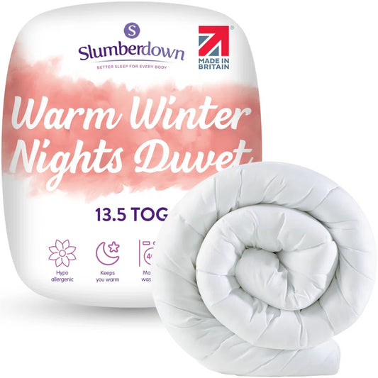 Slumberdown Warm Winter Nights Duvet 13.5 Tog Extra Warm & Thick Quilt Soft Touch Cover