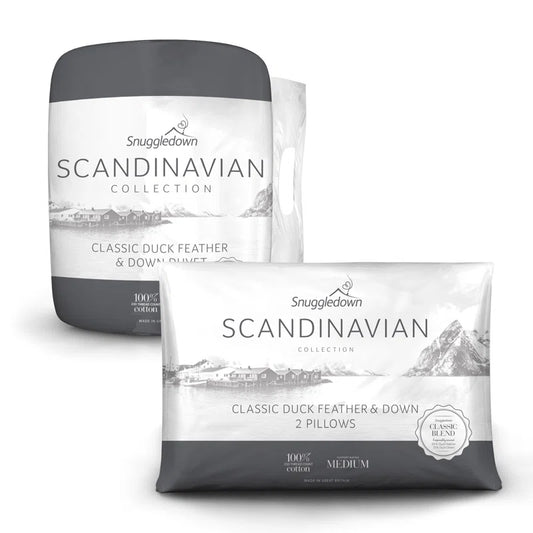Snuggledown Scandinavian Duck Feather & Down 10.5 Tog All Year Round Duvet with 2 Pillows