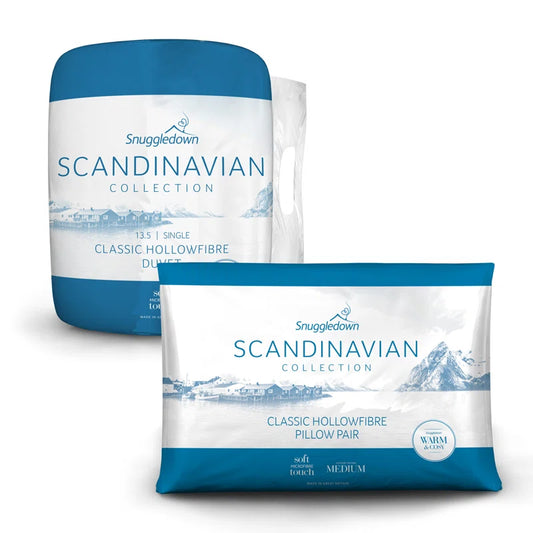 Snuggledown Scandinavian Hollowfibre 13.5 Tog Winter Duvet with 2 Pillows