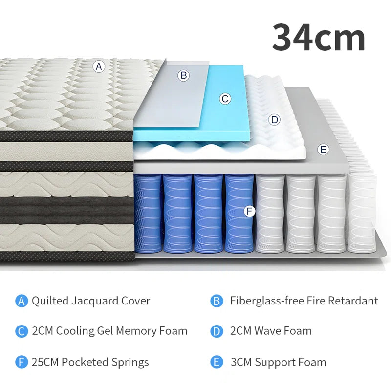 Walford Gel Cooling Memory Foam Hybrid Pocket Spring Mattress